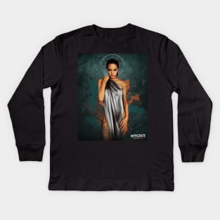 angelina jolie art Kids Long Sleeve T-Shirt